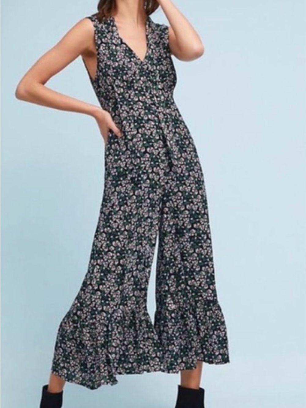 Anthropologie Maeve Ansonia Floral Jumpsuit size 8